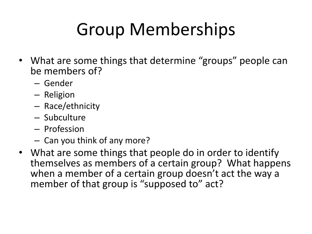 group memberships