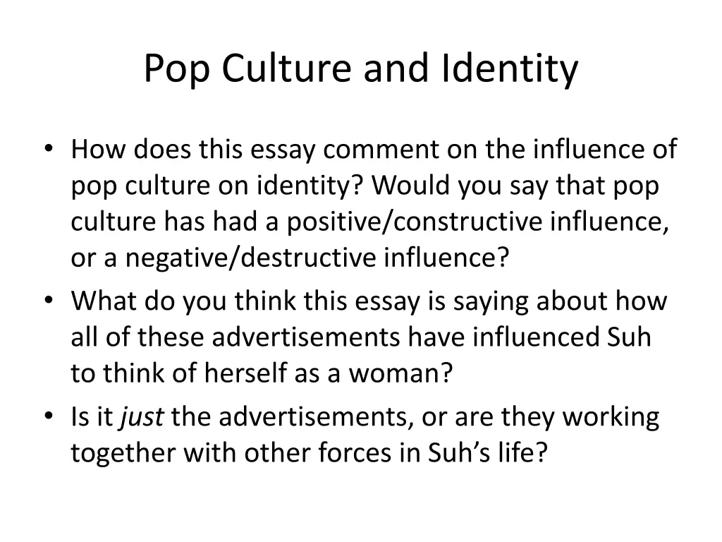 pop culture and identity