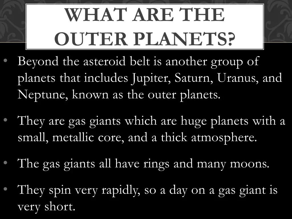 what are the outer planets