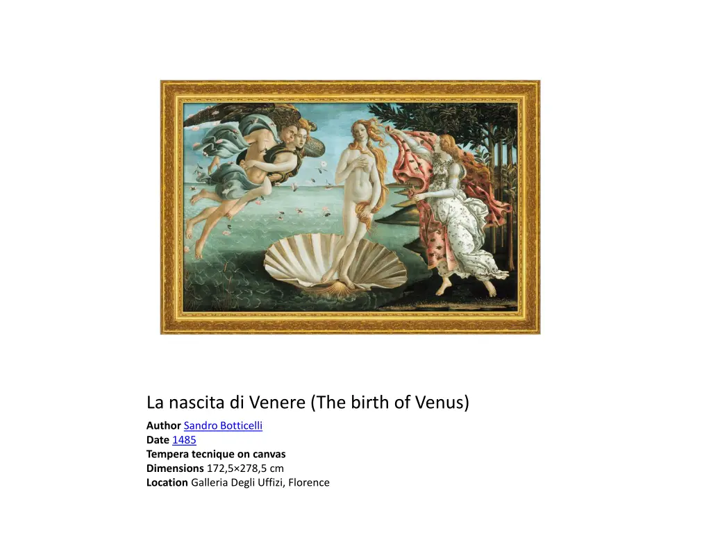 la nascita di venere the birth of venus