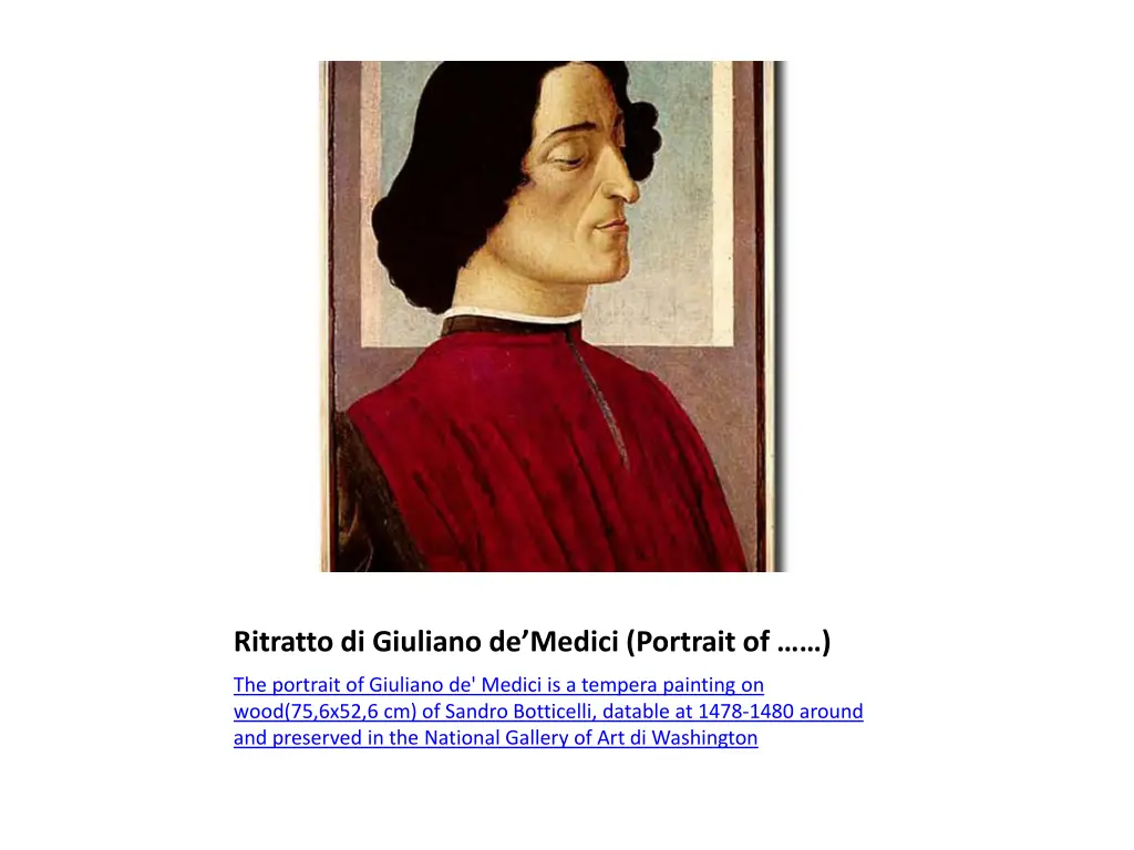 ritratto di giuliano de medici portrait of