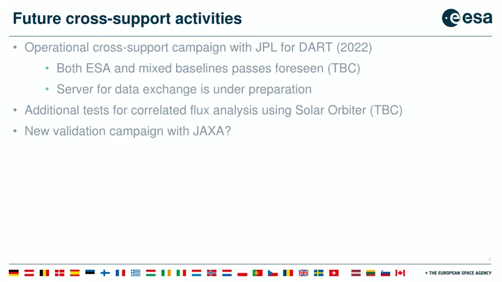 future cross support activities