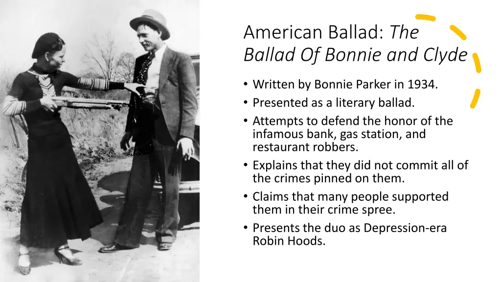 american ballad the ballad of bonnie and clyde