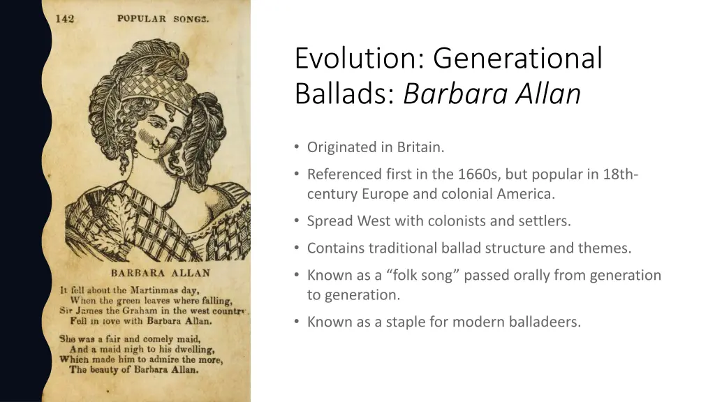 evolution generational ballads barbara allan