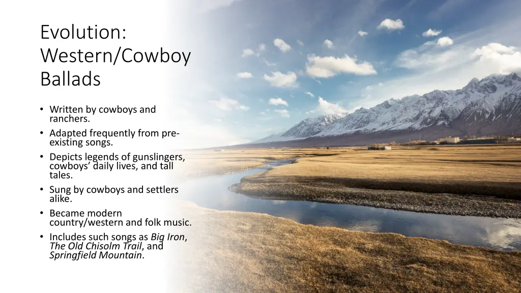 evolution western cowboy ballads