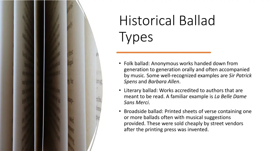 historical ballad types