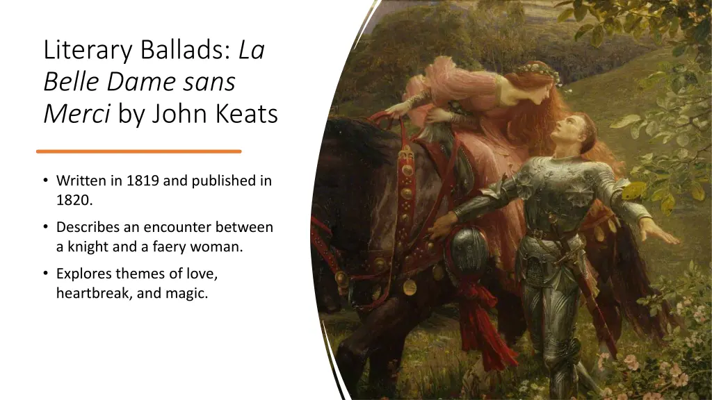 literary ballads la belle dame sans merci by john