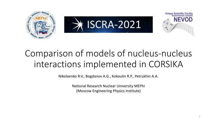 comparison of models of nucleus nucleus