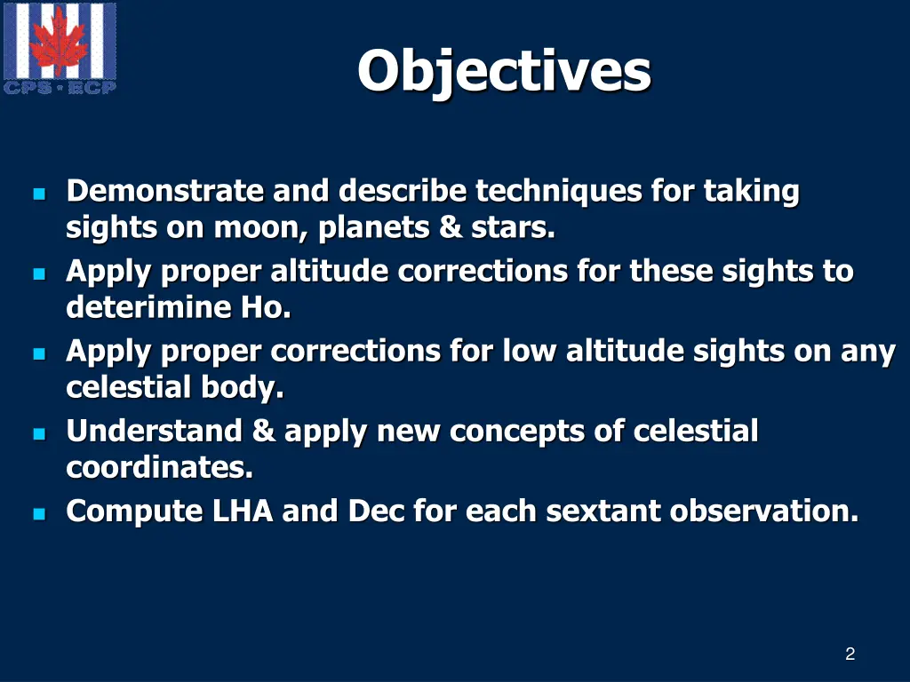 objectives