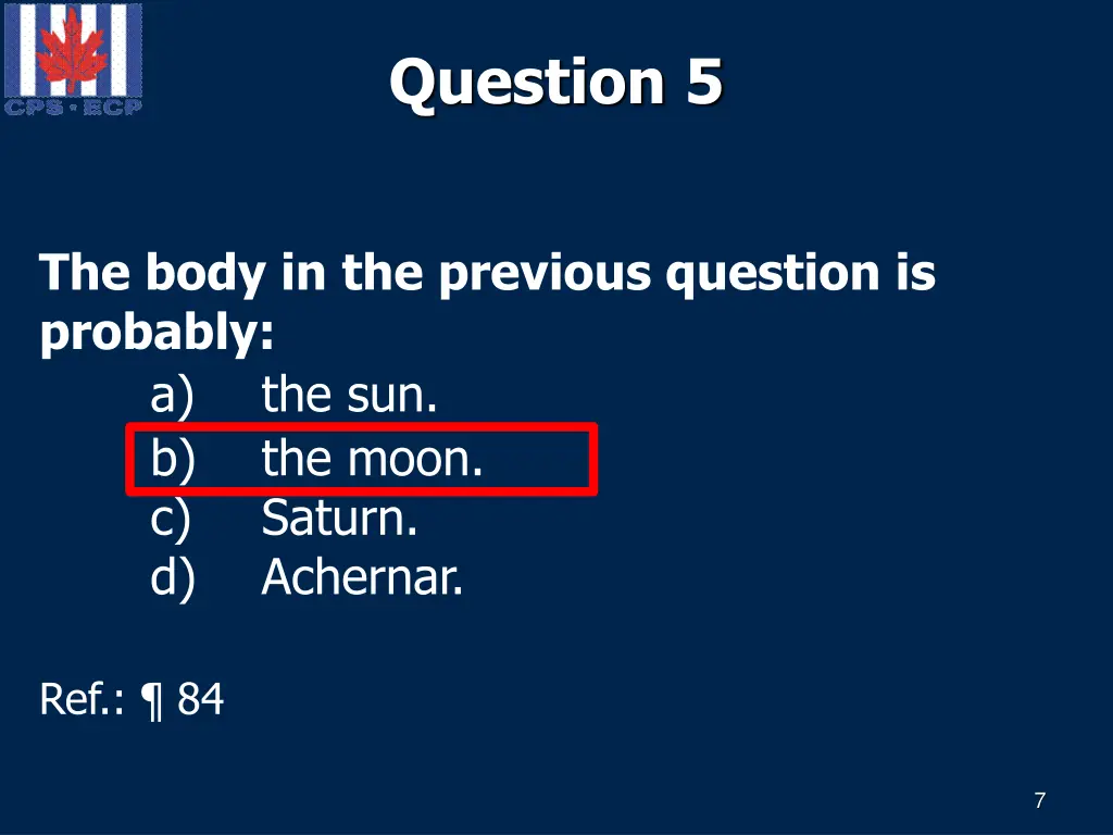 question 5