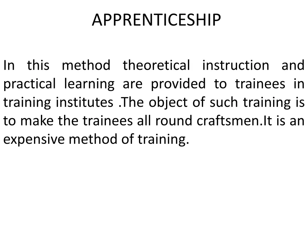 apprenticeship