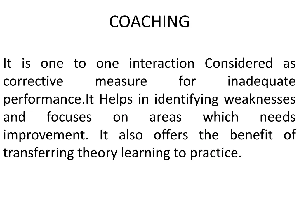 coaching