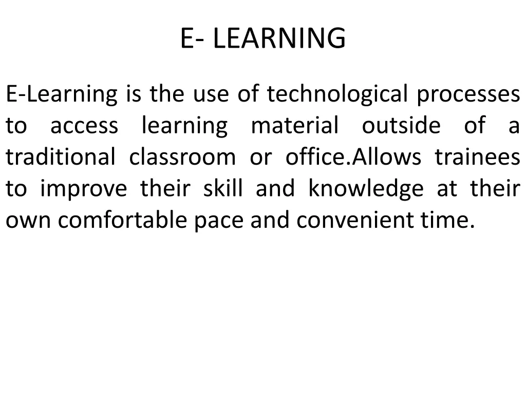 e learning