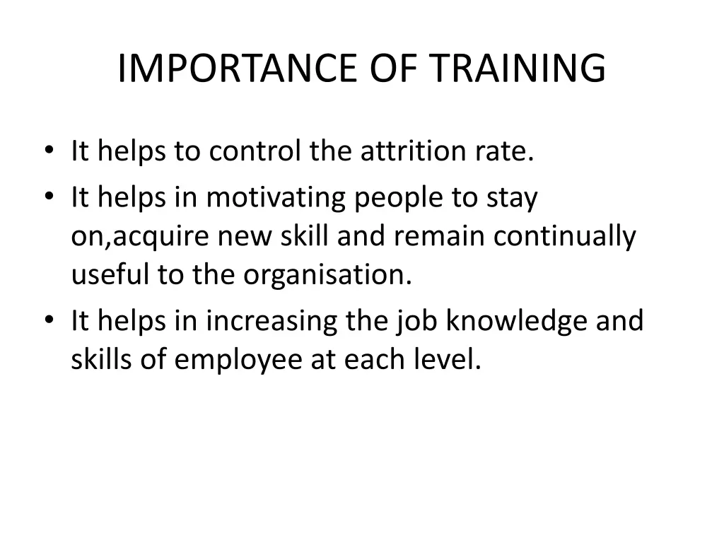 importance of training