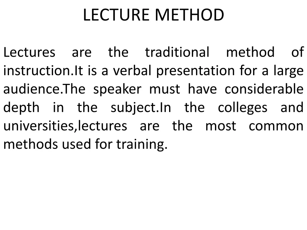 lecture method