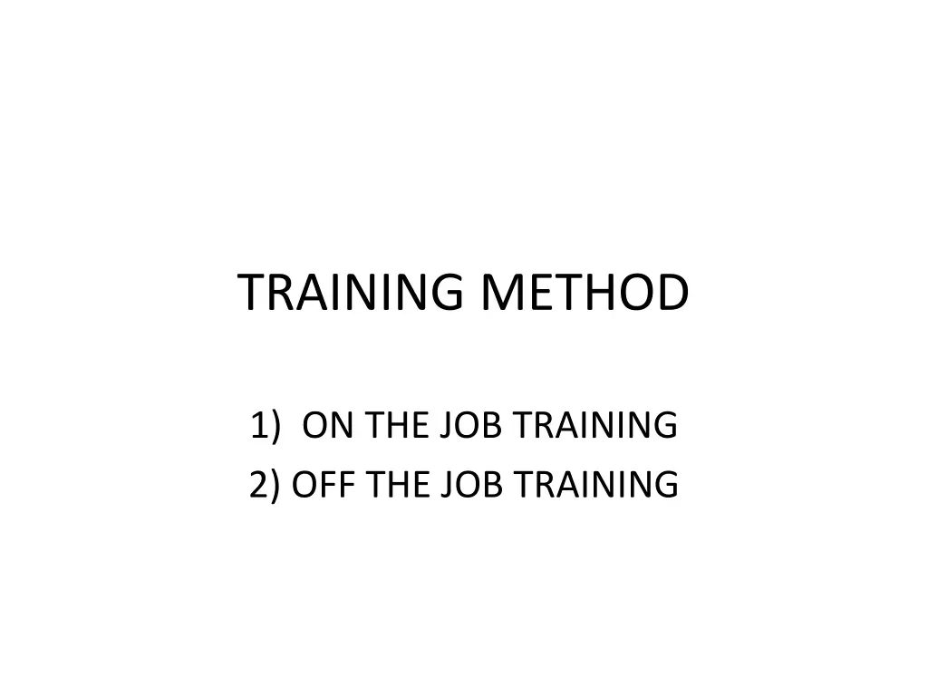 training method