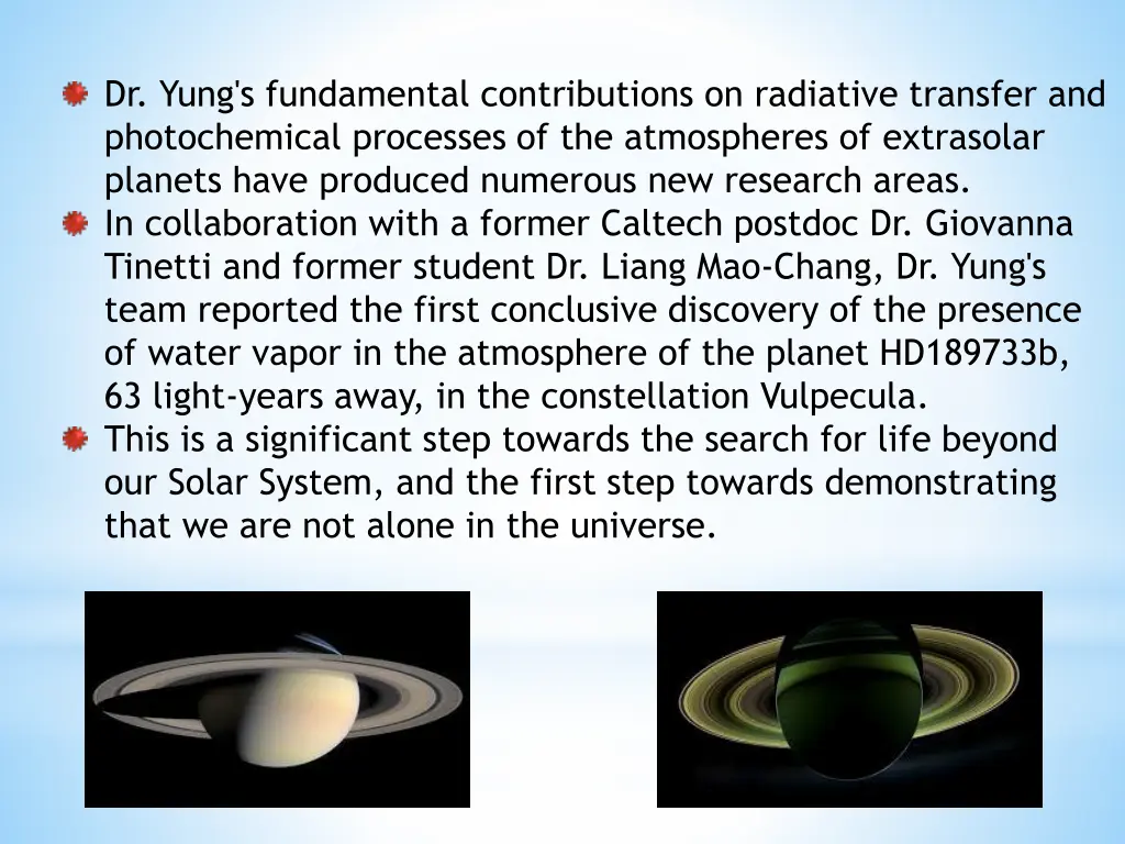 dr yung s fundamental contributions on radiative