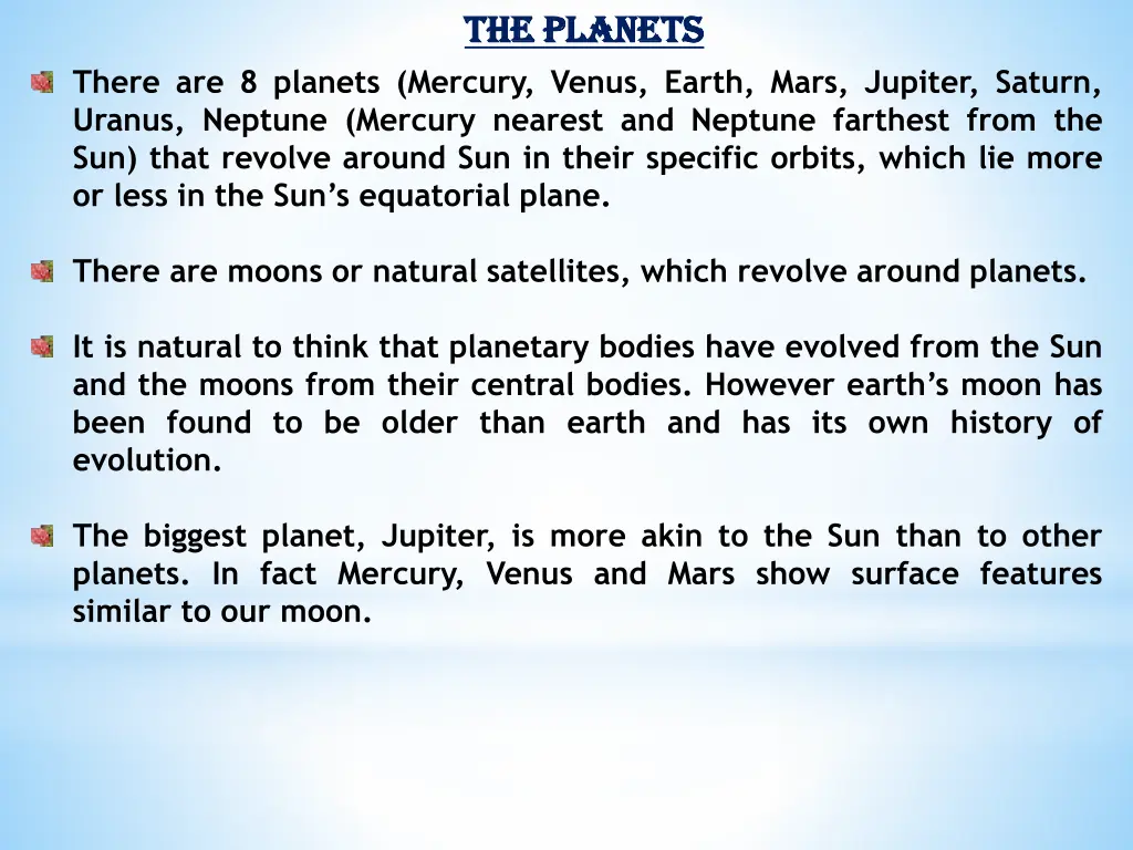 the planets the planets