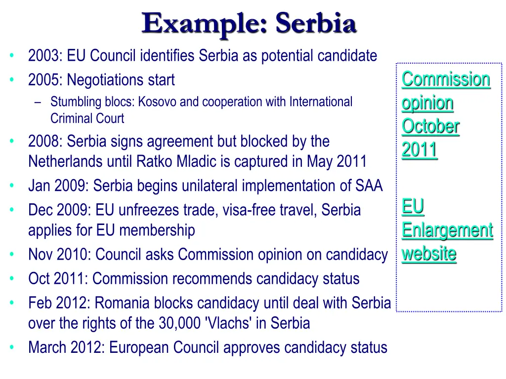 example serbia