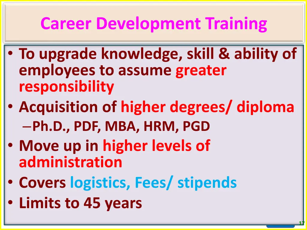 career development training