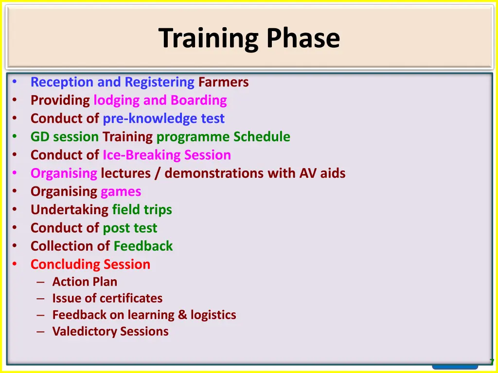 training phase