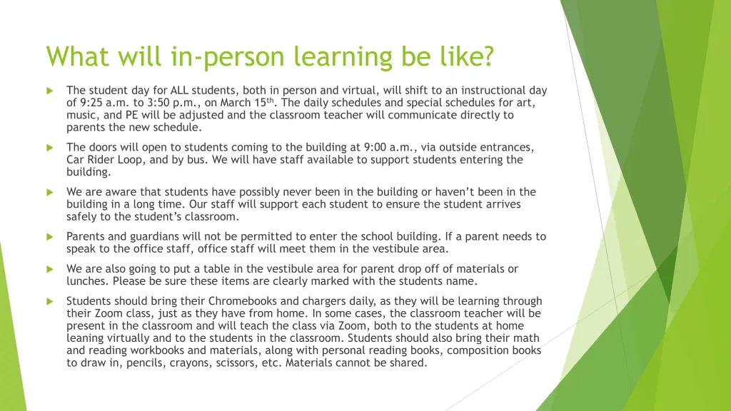 what will in person learning be like