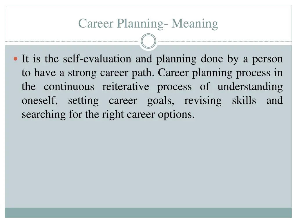 career planning meaning