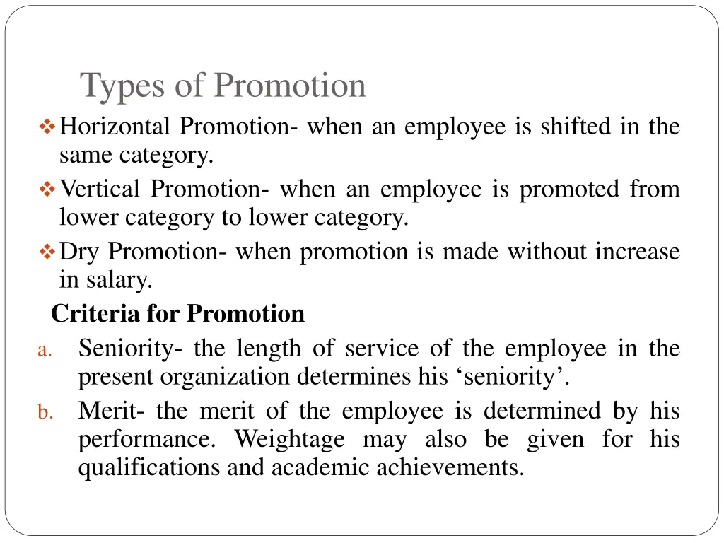 types of promotion horizontal promotion when