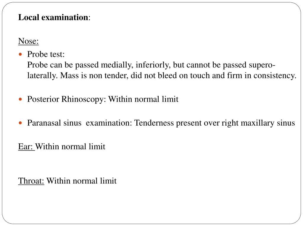 local examination 1