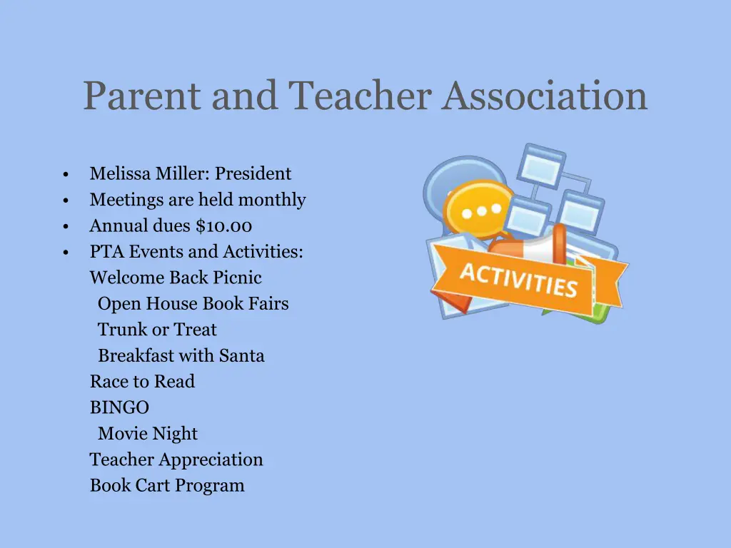 parent and teacher association