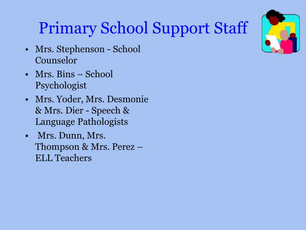 primary school support staff