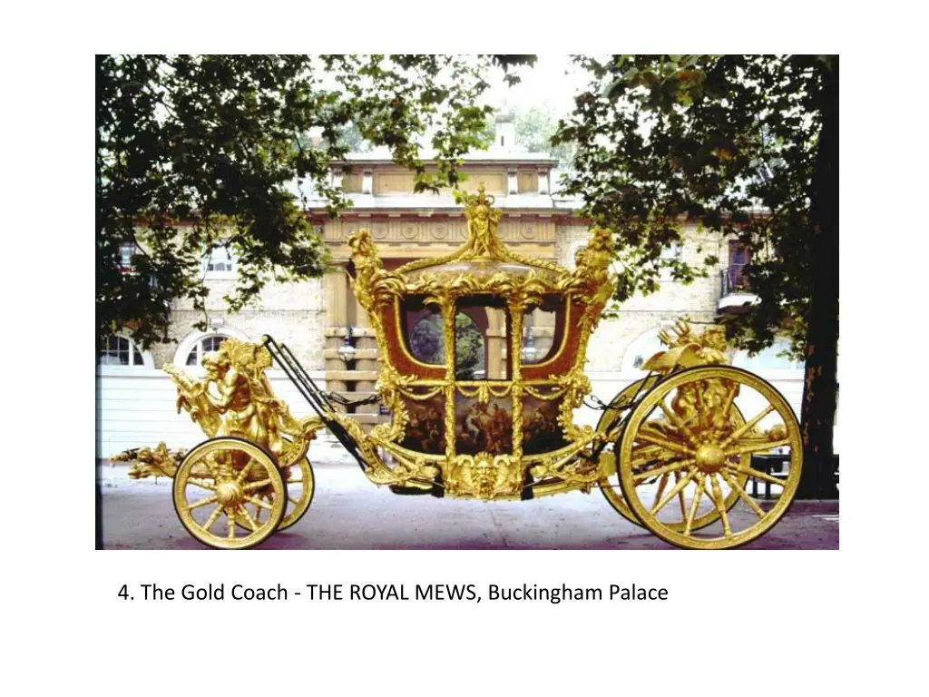 4 the gold coach the royal mews buckingham palace