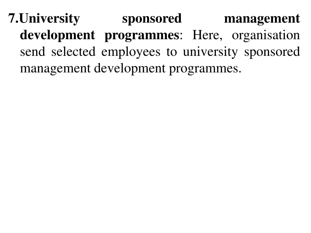 7 university development programmes here