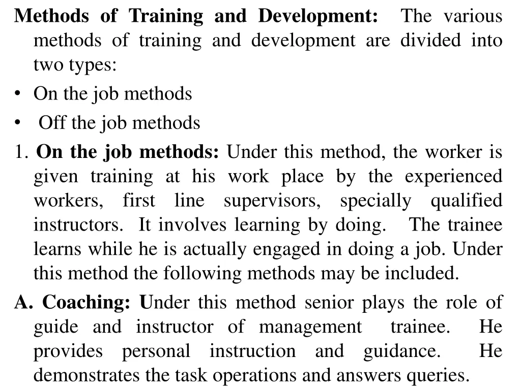 methods of training and development methods