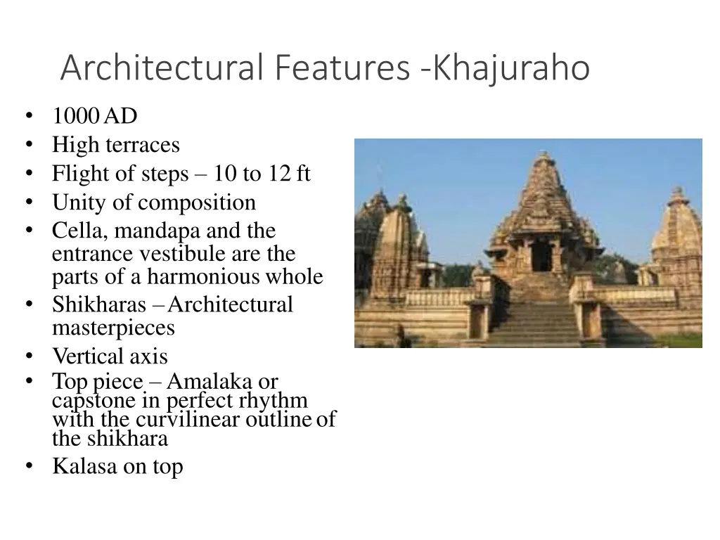 architectural features khajuraho 1000ad high