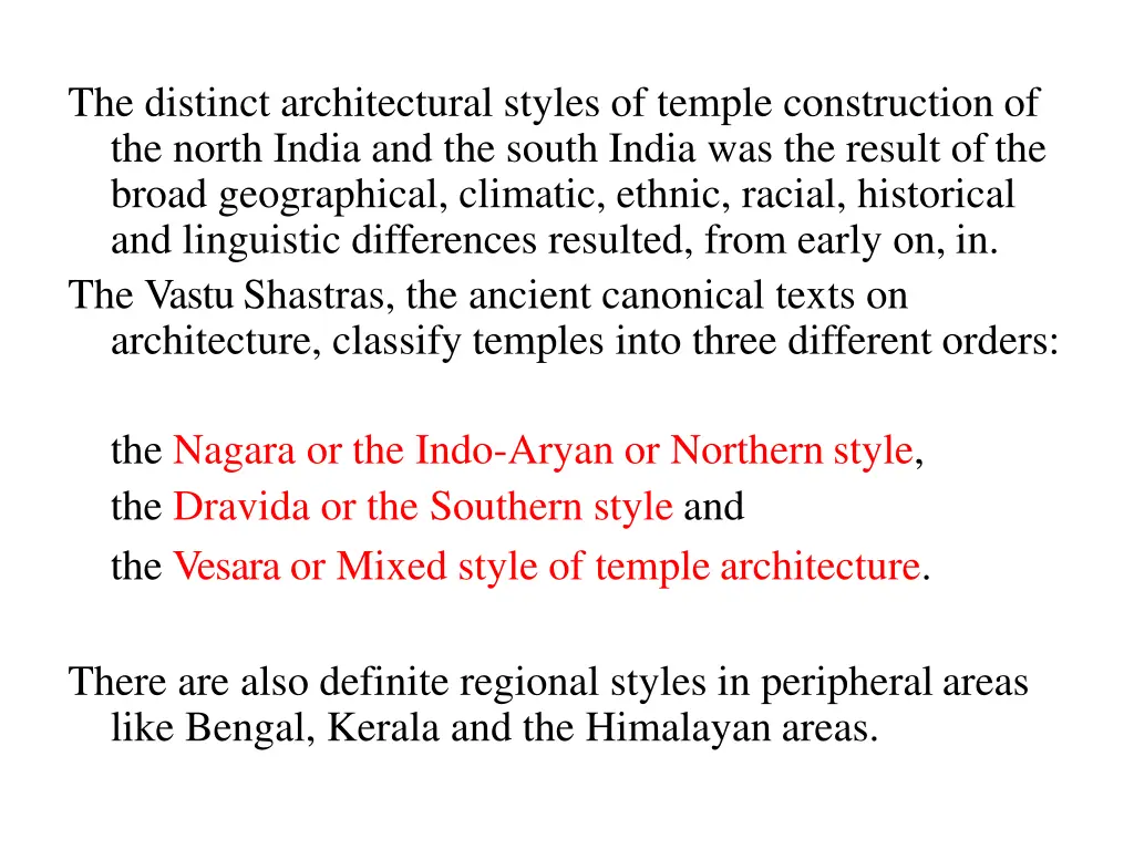 the distinct architectural styles of temple