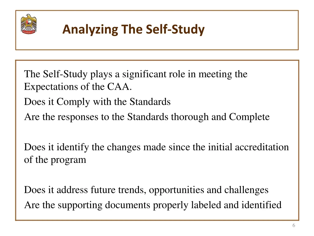 analyzing the self study