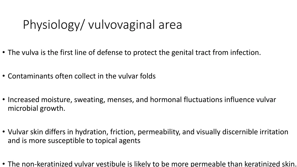 physiology vulvovaginal area