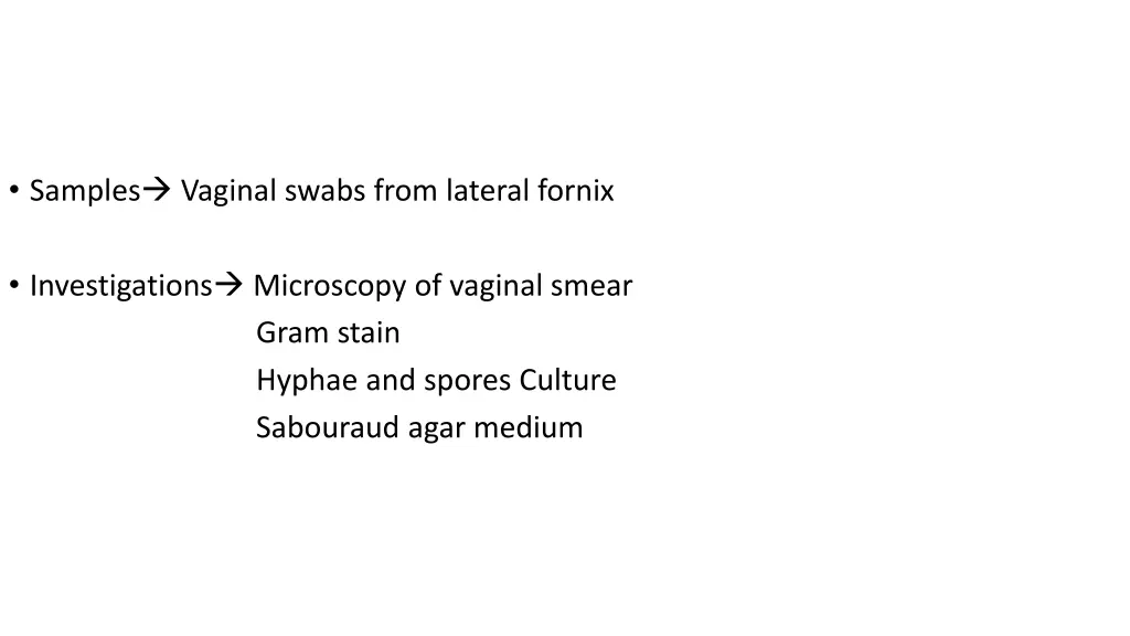 samples vaginal swabs from lateral fornix