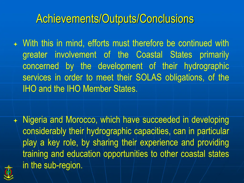 achievements outputs conclusions 1