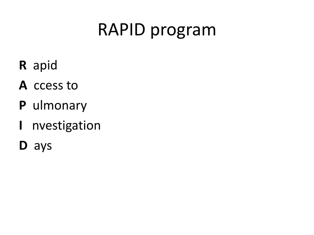 rapid program