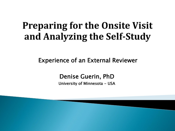 experience of an external reviewer