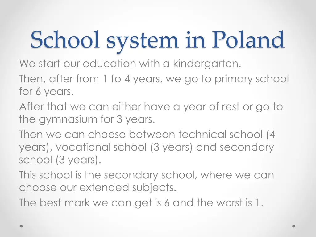 school system in poland we start our education