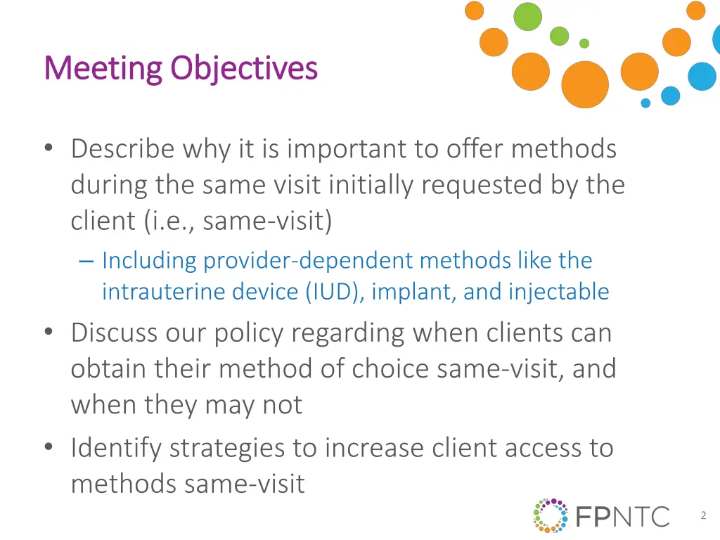 meeting objectives meeting objectives