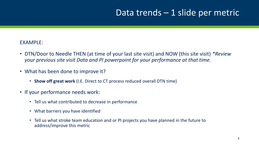 data trends 1 slide per metric