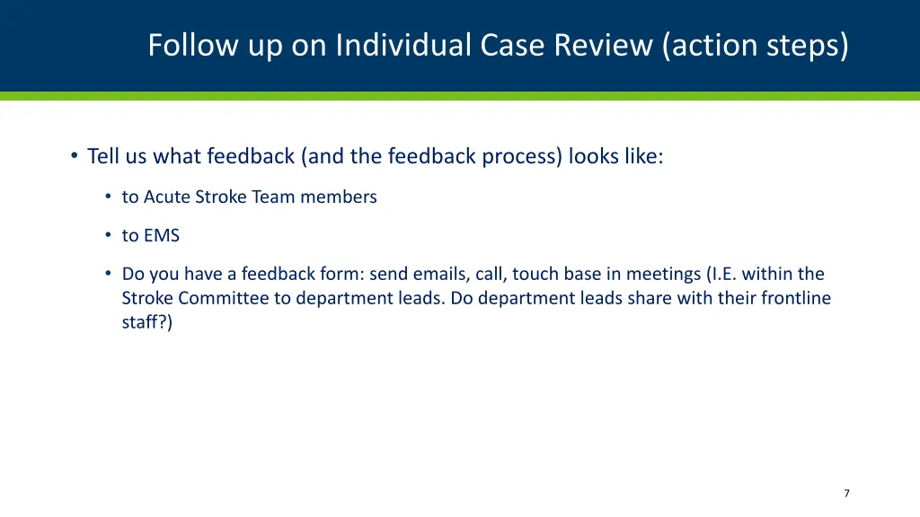 follow up on individual case review action steps