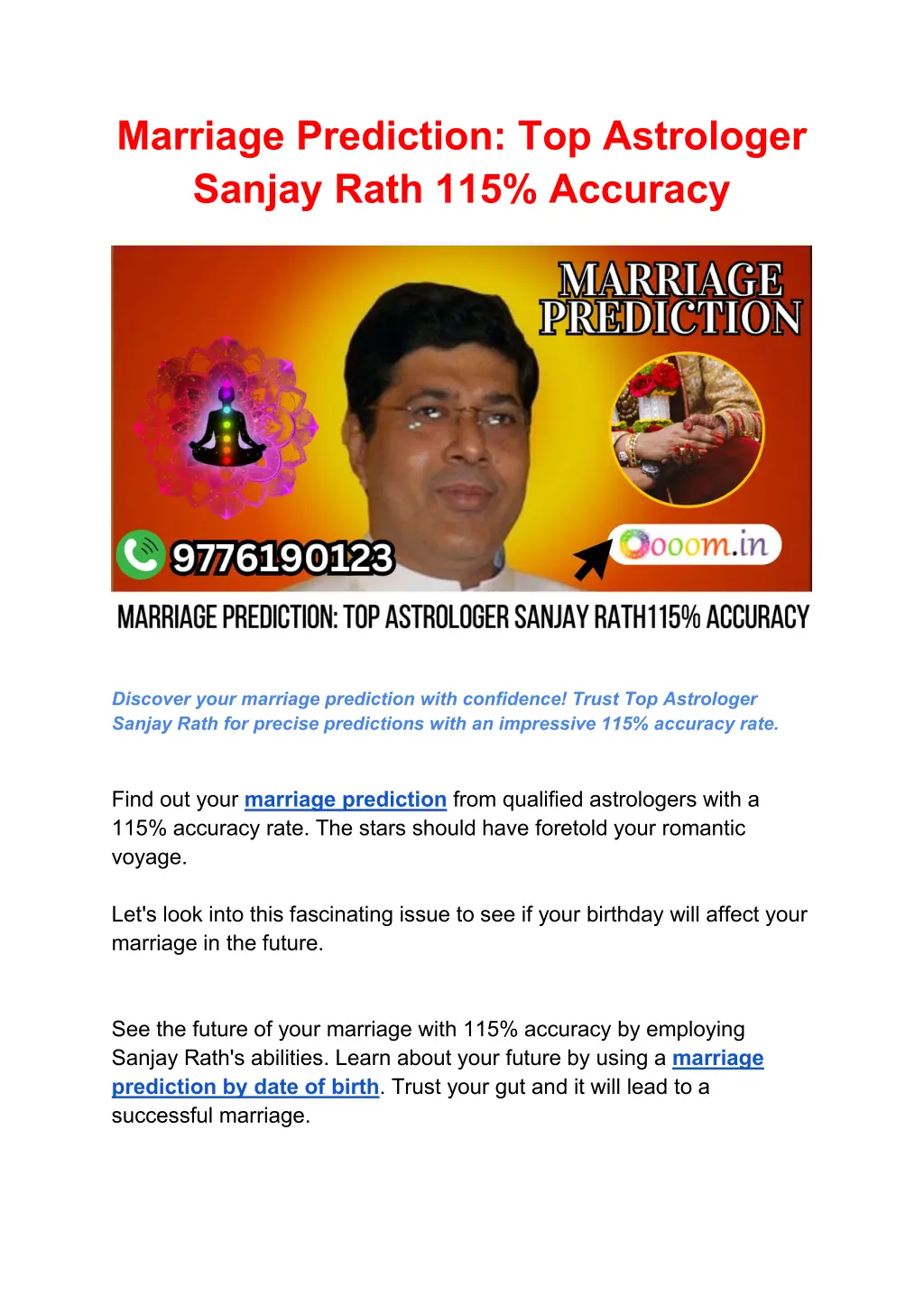 marriage prediction top astrologer sanjay rath