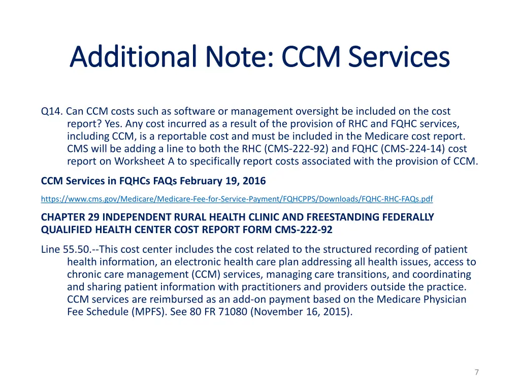 additional note ccm services additional note