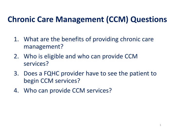 chronic care management ccm questions