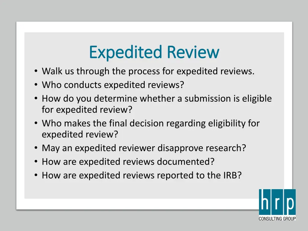 expedited review expedited review walk us through